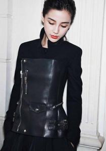 女明星皮衣穿搭_女明星皮草搭配_Angelababy皮衣时尚风格